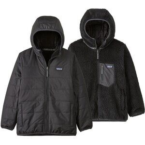 Patagonia Kids Reversible Ready Freddy Hoody, Black Hooded Jacket XXL (16-18)